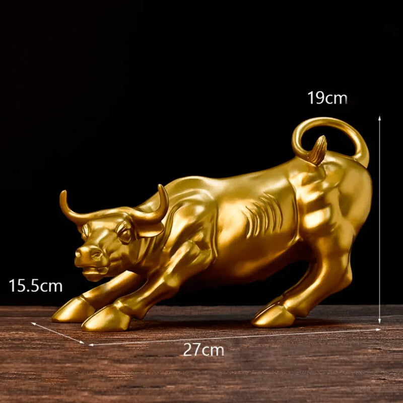 Escultura Touro de Wall Street Dourado - Tazzi